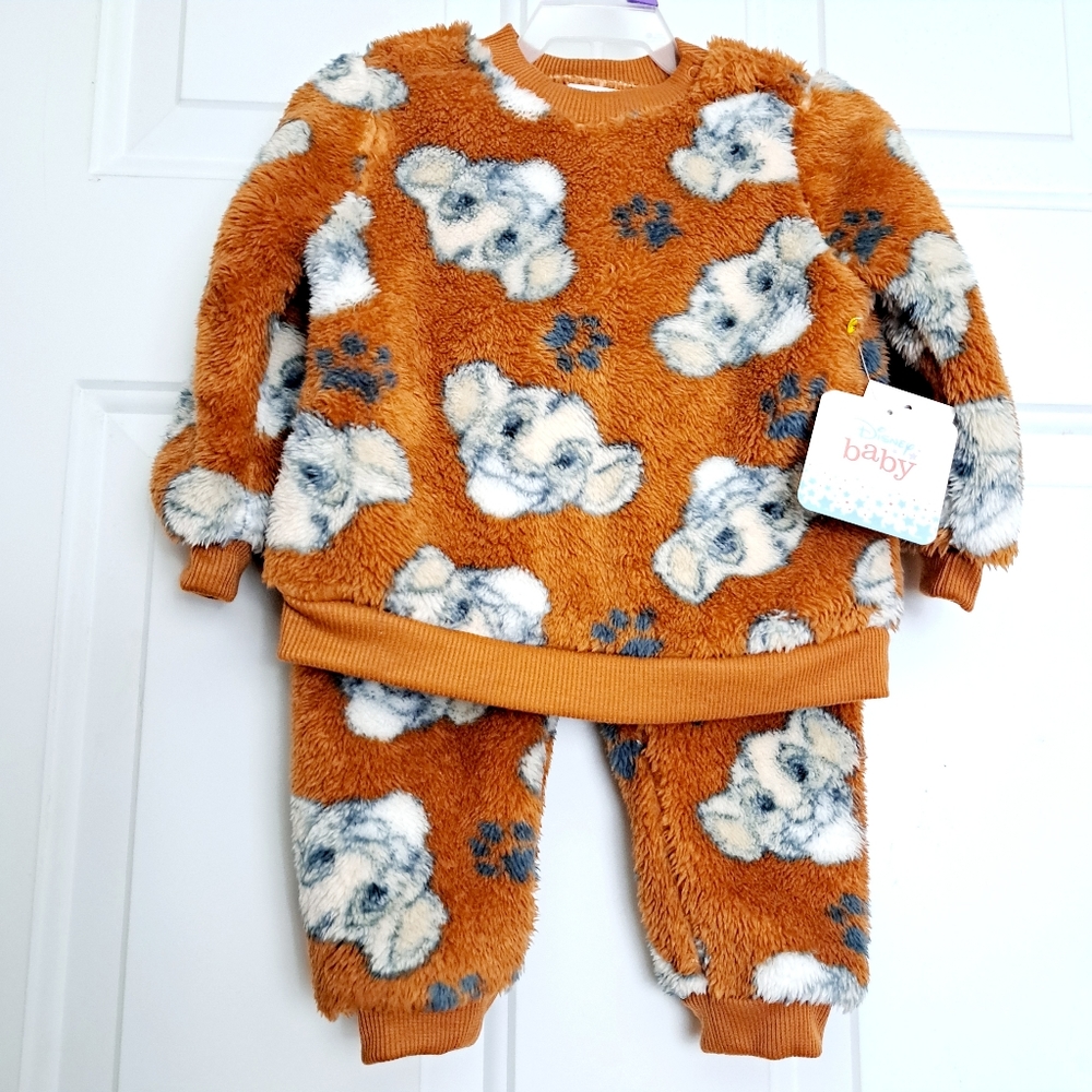 Disney Baby Lion king Toddler Sherpa Fleece Sweatshirt & Jogger 2 Pc Set Sz 24M